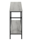 47" Gray and Black Frame Console Table With Shelves