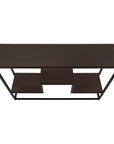 48" Brown and Black Frame Console Table With Shelves