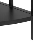 62" Black Metal Corner Bookcase