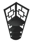 62" Black Metal Corner Bookcase