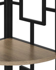 62" Dark Taupe Metal Corner Bookcase