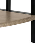 62" Dark Taupe Metal Corner Bookcase