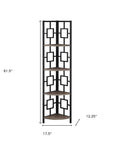 62" Dark Taupe Metal Corner Bookcase