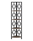62" Dark Taupe Metal Corner Bookcase