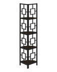 62" Espresso Metal Corner Bookcase