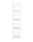 62" White Metal Corner Bookcase