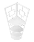 62" White Metal Corner Bookcase