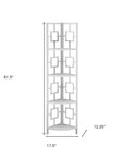 62" White Metal Corner Bookcase