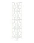 62" White Metal Corner Bookcase