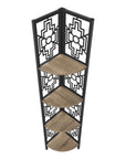 Taupe Metal Four Tier Corner Bookcase