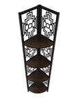 Espresso Metal Four Tier Corner Bookcase