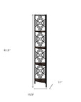 Espresso Metal Four Tier Corner Bookcase