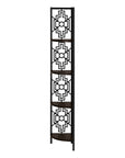 Espresso Metal Four Tier Corner Bookcase