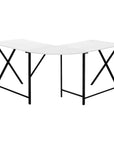 55" White and Black L Shape Computer Desk