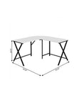 55" White and Black L Shape Computer Desk