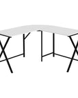 55" White and Black L Shape Computer Desk