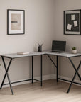 55" Gray and Black L Shape Computer Desk