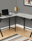 55" Gray and Black L Shape Computer Desk