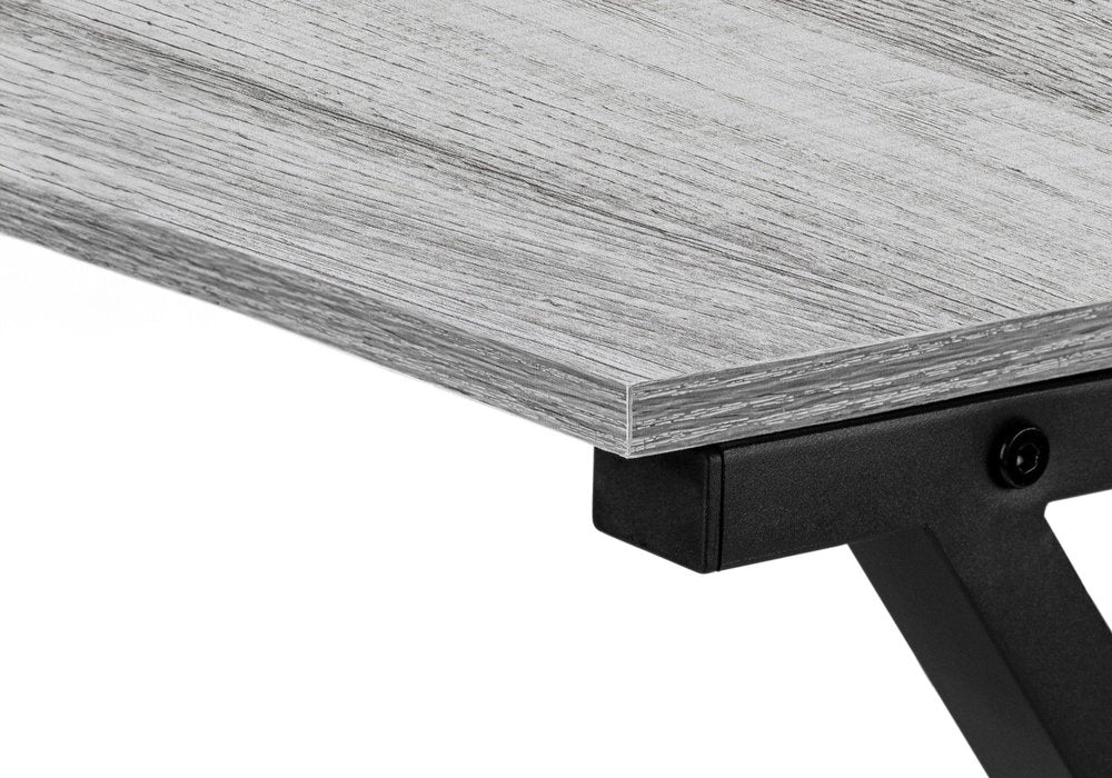 55" Gray and Black L Shape Computer Desk