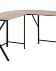 55" Taupe and Black L Shape Computer Desk