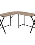 55" Taupe and Black L Shape Computer Desk