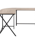 55" Taupe and Black L Shape Computer Desk