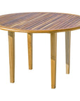 48" Natural Rounded Solid Wood Outdoor Dining Table