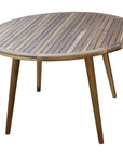 36" Natural Rounded Solid Wood Outdoor Dining Table