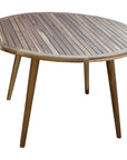 36" Natural Rounded Solid Wood Outdoor Dining Table