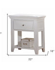27" White One Drawer Nightstand