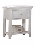 27" White One Drawer Nightstand