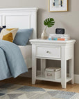 27" White One Drawer Nightstand