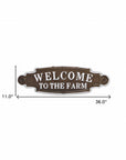Welcome To The Farm Lacquered Black And White Metal Wall Art