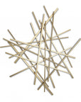 Gold Metal Abstract Linear Strips Wall Art Decor
