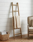72" Natural Distressed Solid Wood Six Step Ladder Shelf