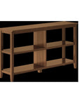 Brown Solid Wood Double Bookcase