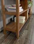 Brown Solid Wood Double Bookcase