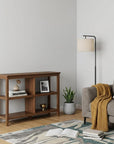 Brown Solid Wood Double Bookcase