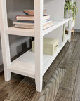 30" White Wood Two Shelf Bookcase
