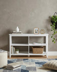 30" White Wood Two Shelf Bookcase