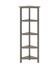 Gray Solid Wood Corner Bookcase