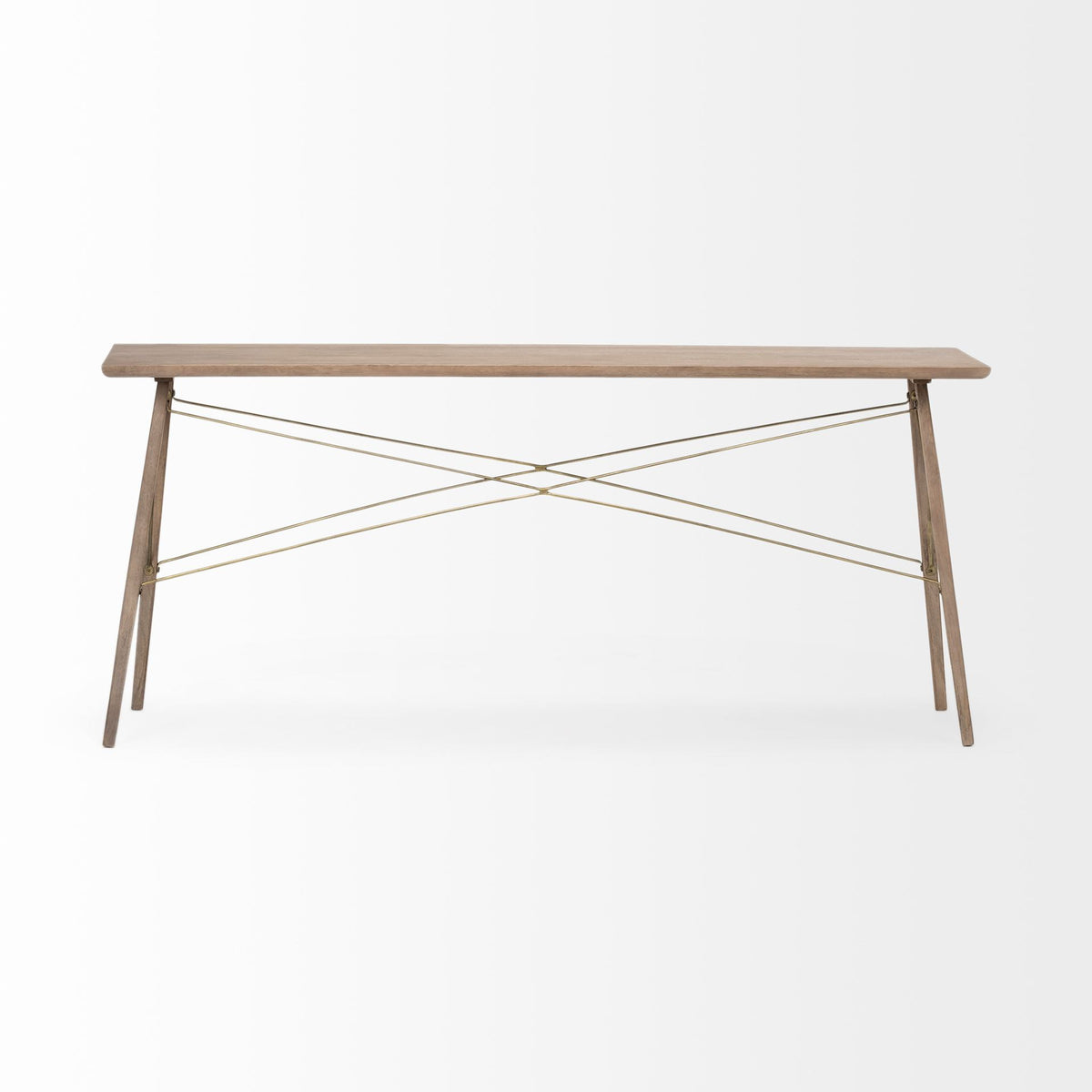 66" Brown Solid Wood Console Table