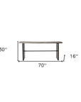 70" Brown Solid Wood Solid Console Table