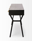 51" Black Writing Desk With Three Drawers