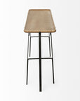 60" Brown and Black Solid Wood and Metal Trestle Console Table