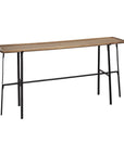 60" Brown and Black Solid Wood and Metal Trestle Console Table