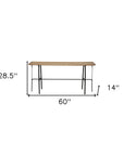 60" Brown and Black Solid Wood and Metal Trestle Console Table