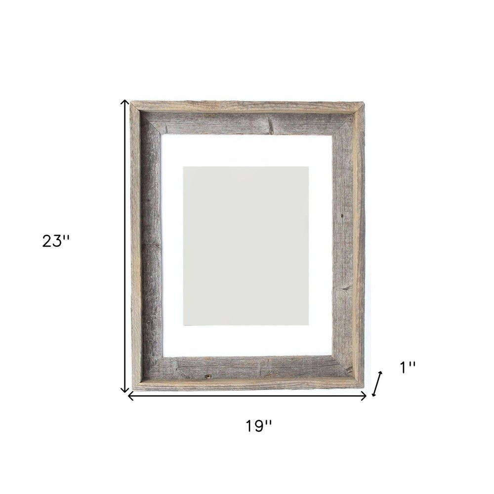 16" x 20" Gray Distressed Wood Hanging Picture Frame with Mat