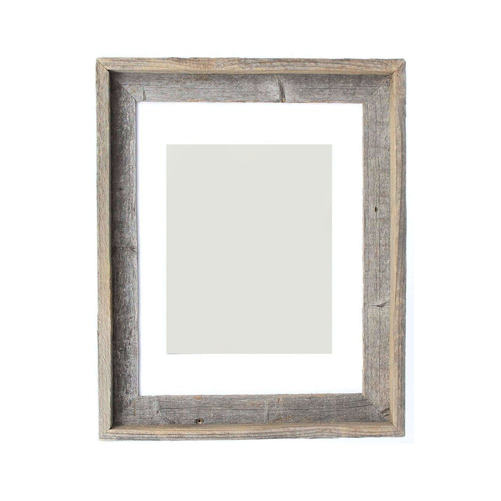 16" x 20" Gray Distressed Wood Hanging Picture Frame with Mat