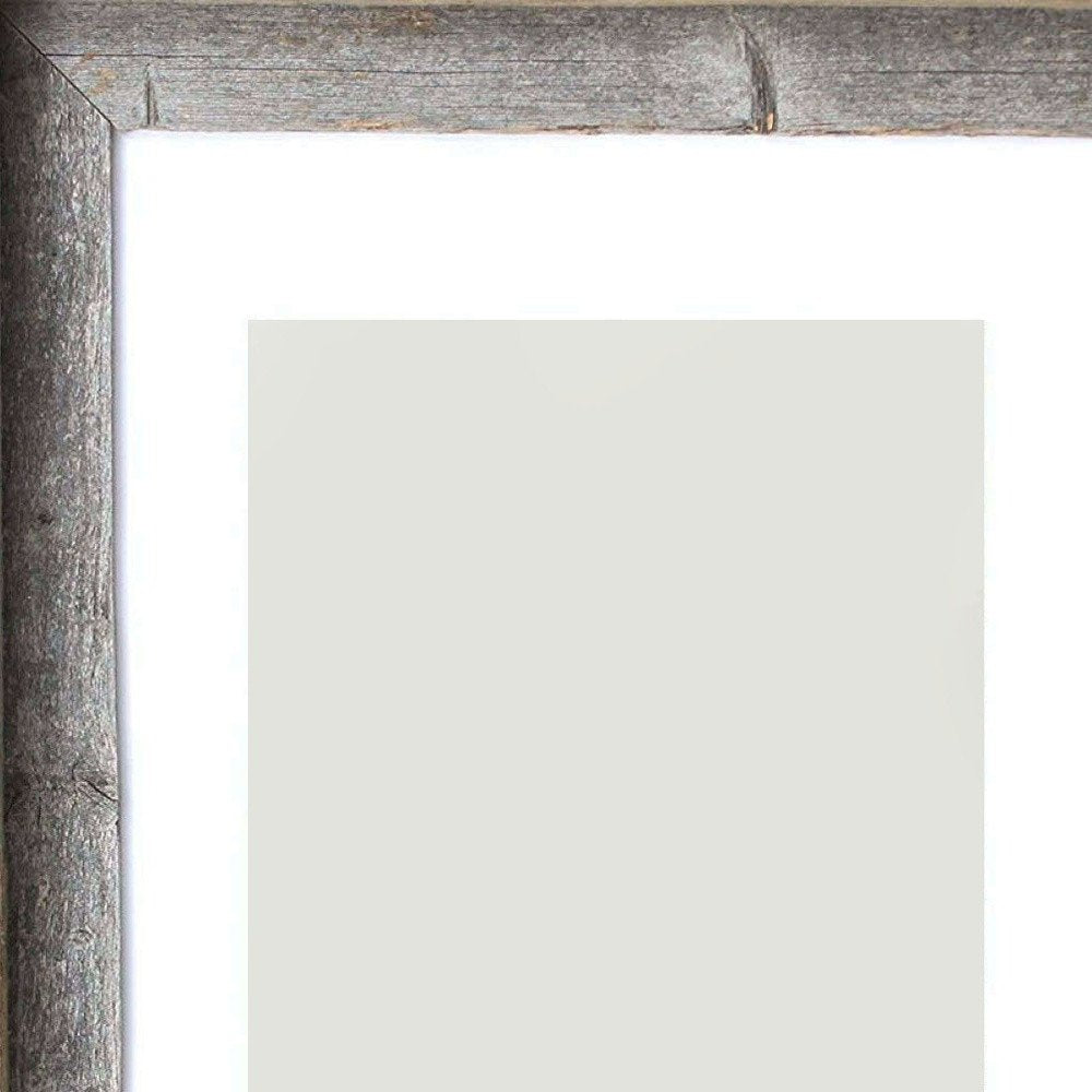 16" x 20" Gray Distressed Wood Hanging Picture Frame with Mat